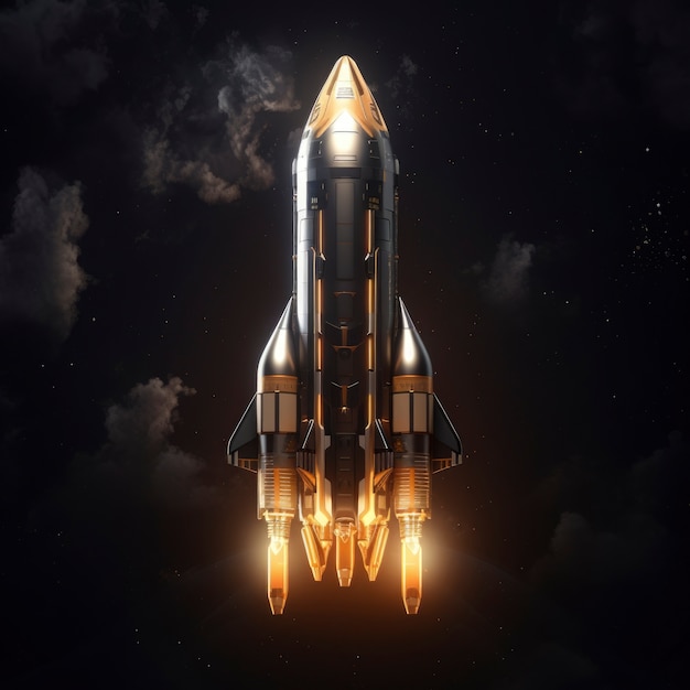 Free photo futuristic space rocket with fantasy design