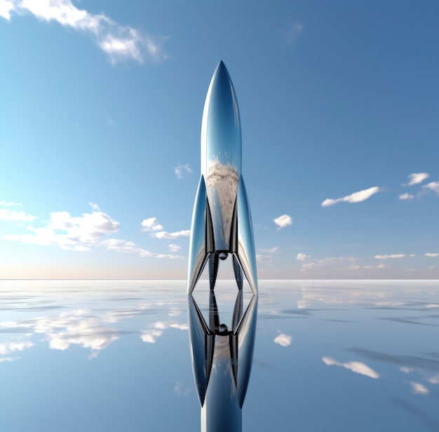 Free photo futuristic space rocket with fantasy design