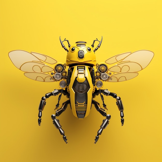 Free photo futuristic style bee in studio