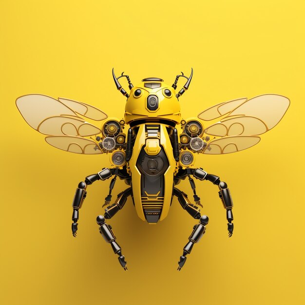 Futuristic style bee in studio