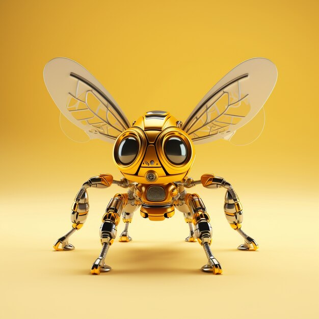 Futuristic style bee in studio