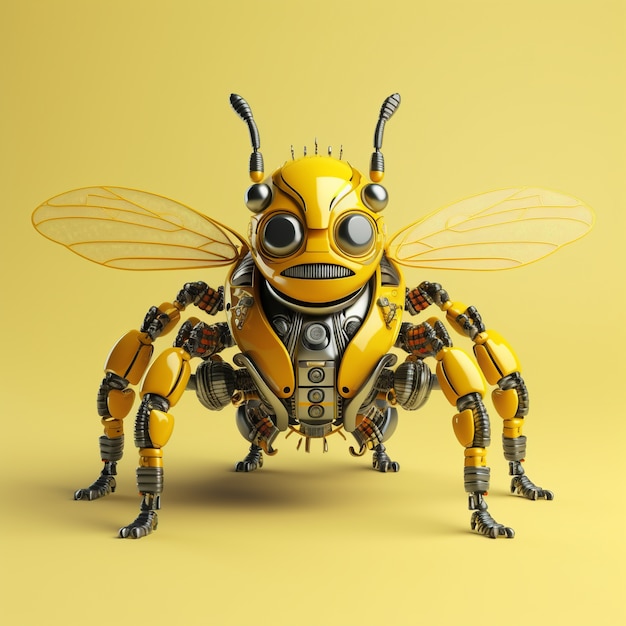 Free photo futuristic style bee in studio