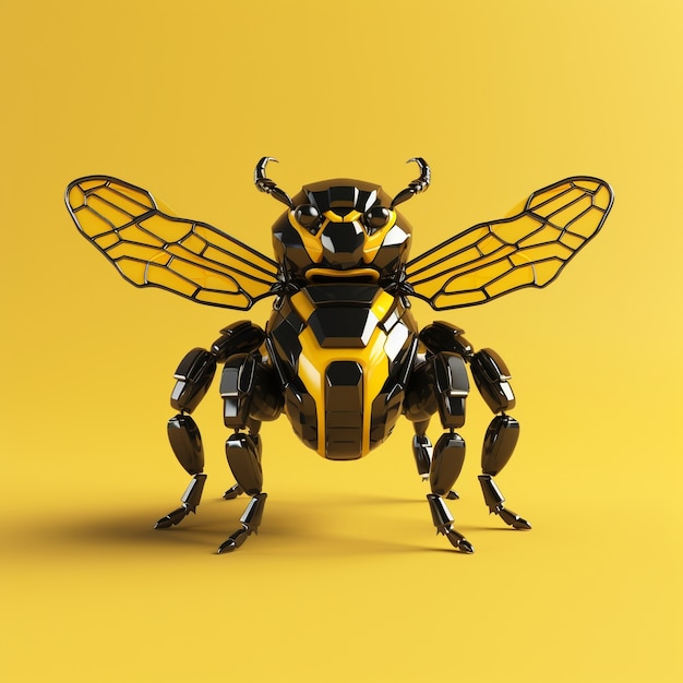 Futuristic style bee in studio