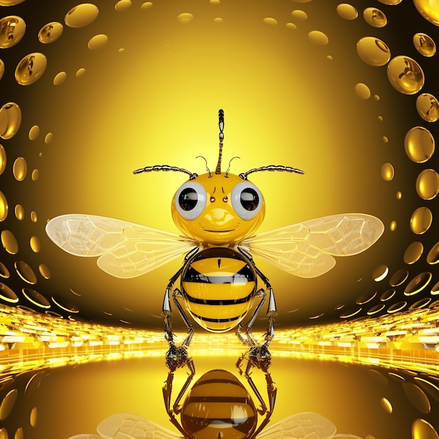 Futuristic style bee in studio