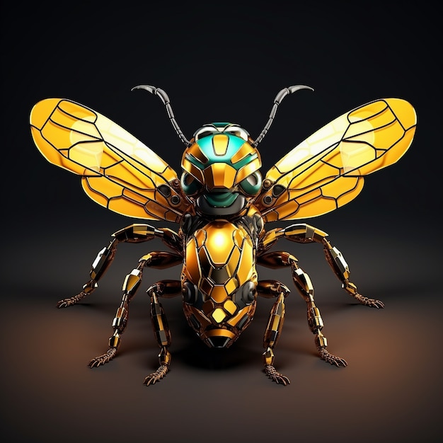 Futuristic style bee in studio