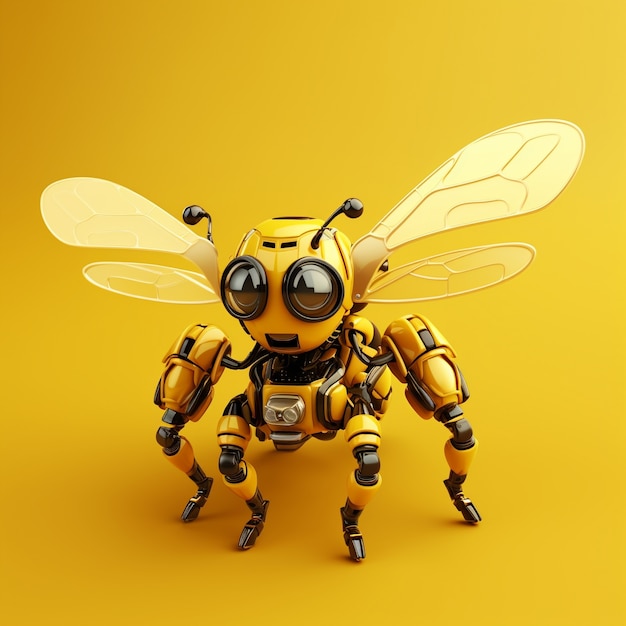 Futuristic style bee in studio