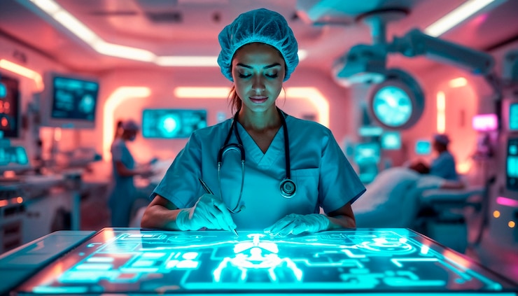 Free Photo futuristic technology hologram