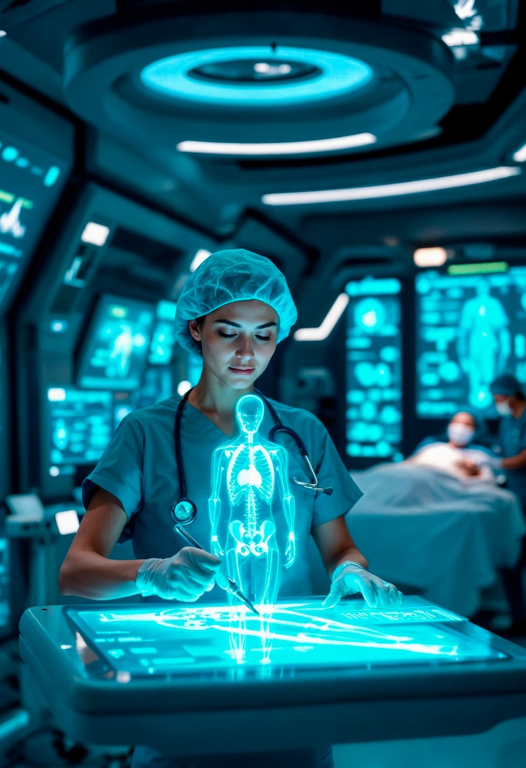 Free Photo futuristic technology hologram