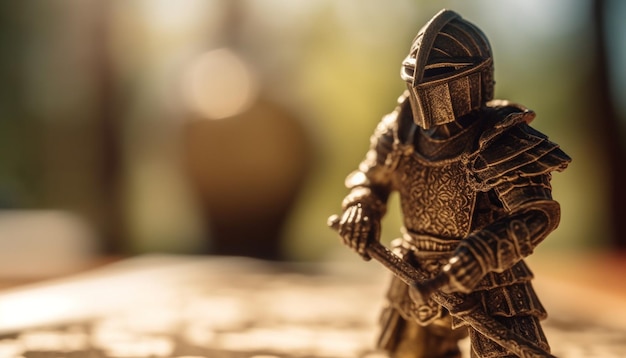 Free photo futuristic toy soldier in plastic suit of armor generated by ai