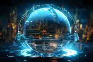 Free photo futuristic view of high tech earth planet