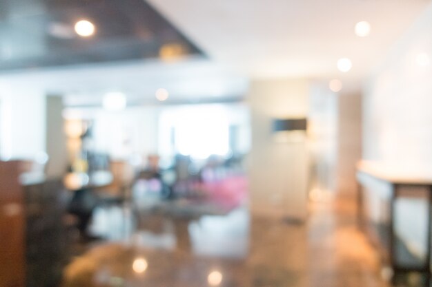 Fuzzy view of restaurant with shiny floor