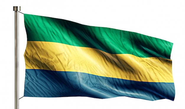 Gabon National Flag Isolated 3D White Background