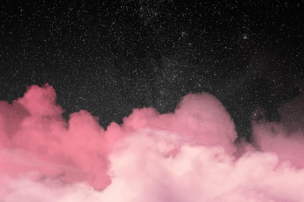 Galaxy background with pink clouds