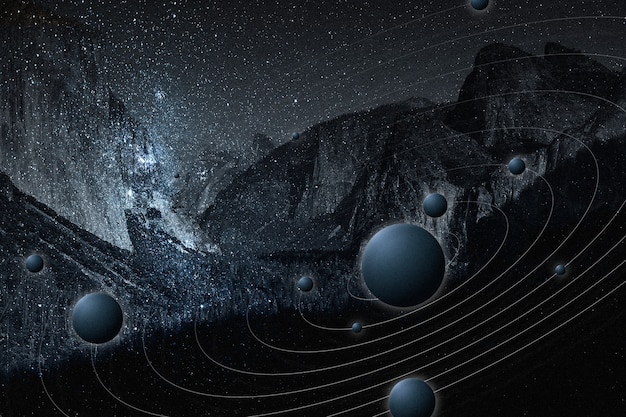 銀河自然美學背景 星空山 混音媒體