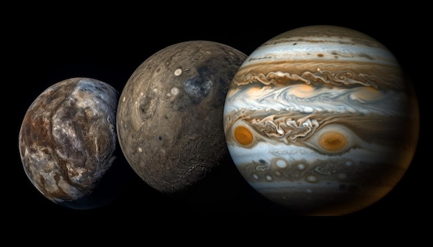 Galaxy sphere levitates in space dark abyss generated by AI