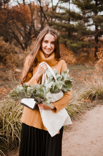 Gardener with bag