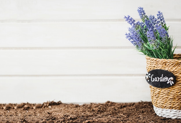 Free photo gardening decoration with space on left