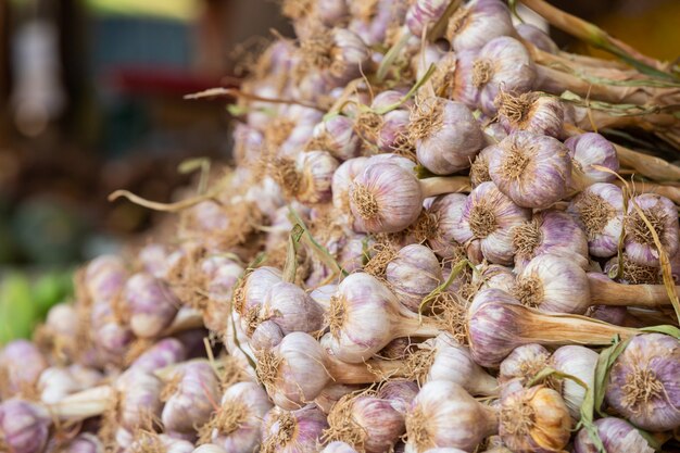 Garlic background.