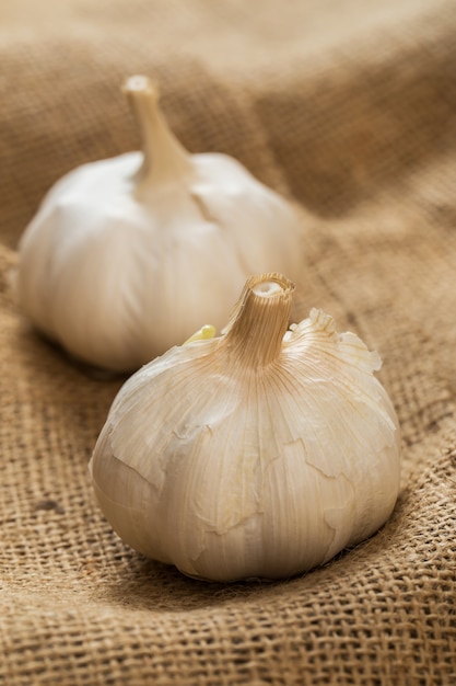 Garlic on blanket