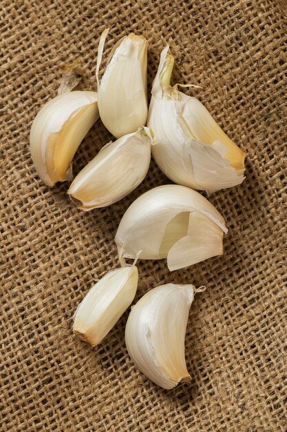 Garlic on blanket