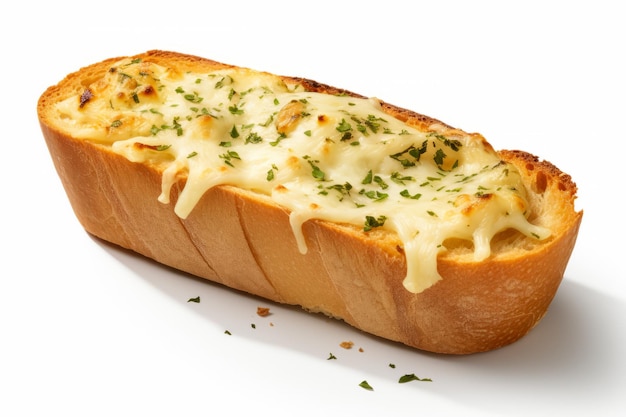 Garlic bread slice isolated on white background