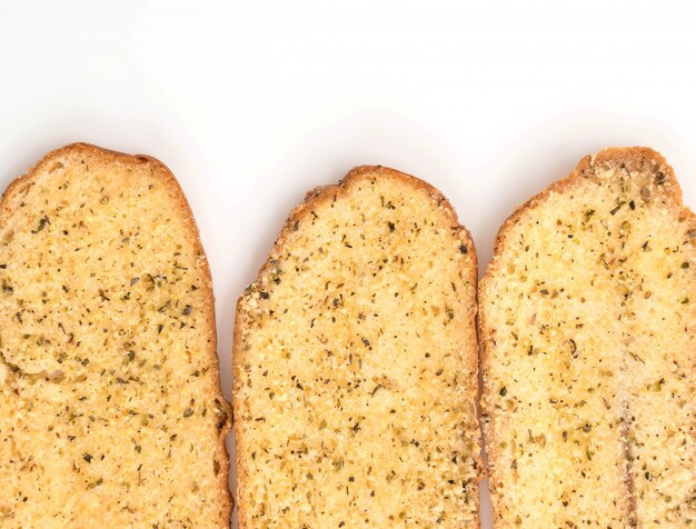 Garlic and herb bread slices