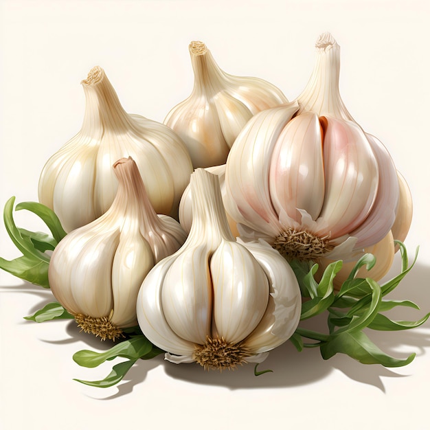 Free photo garlic isolated on white background clipping path included in file