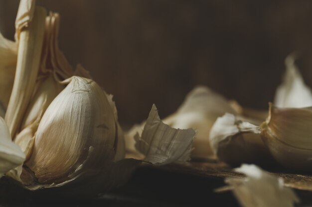 Garlic on the table