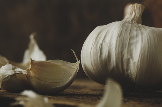 Garlic on the table