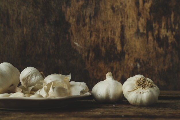 Garlic on the table