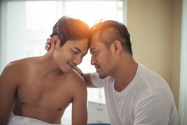 Gay Couple Love time on the bed