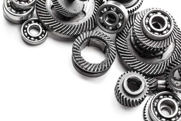 gear metal wheels isolated on white background