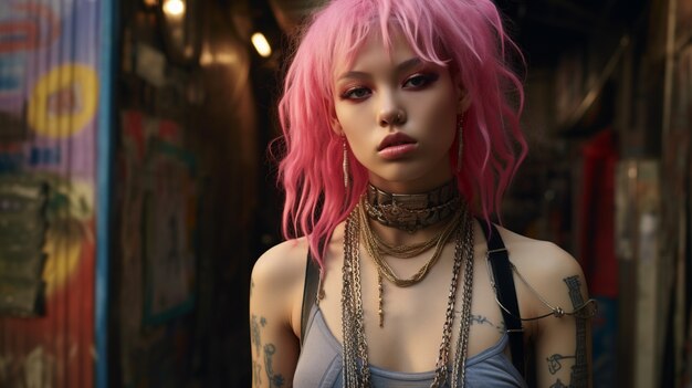 Z世代的人探索荒謬的時尚和美麗