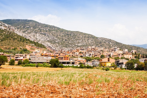 카탈로니아 마을의 일반적인 전망. 콜 드 나르고