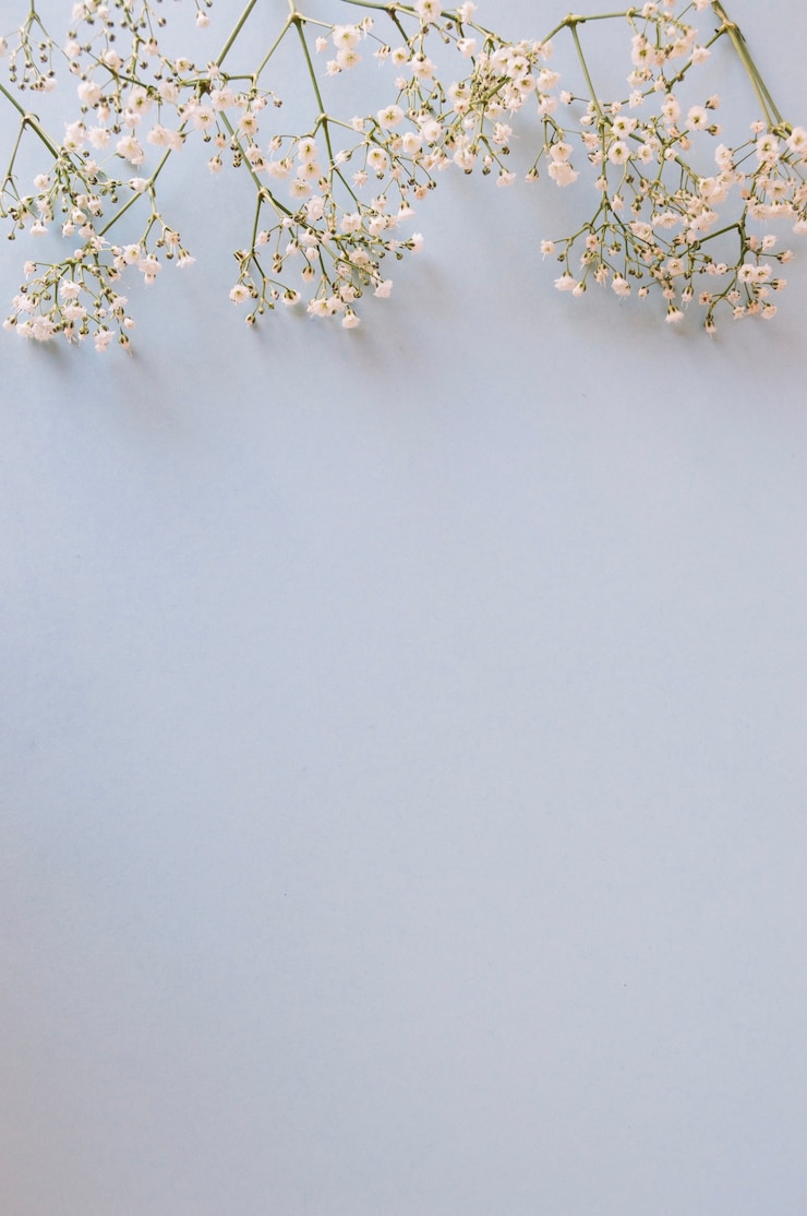 Free Photo gentle floral twigs on blue