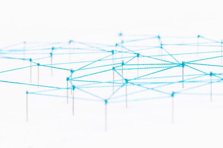 Free Photo geometric abstract background, technology concept, connecting dots design
