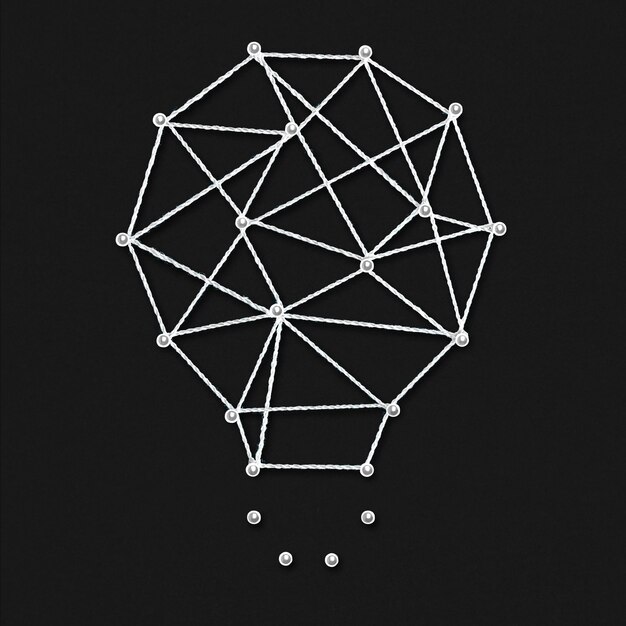 幾何学的な抽象的な電球、創造的なアイデアと技術革新のデザイン
