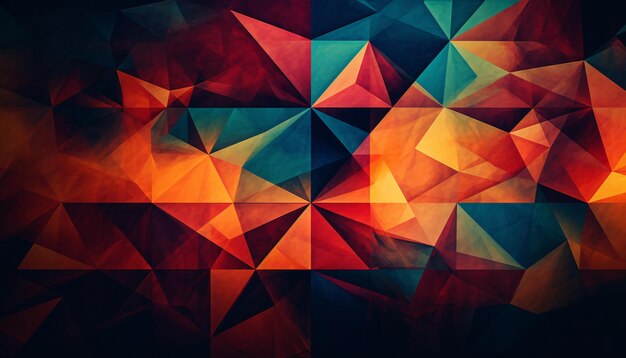 Geometric diamond shapes in vibrant shades poster generated by AI