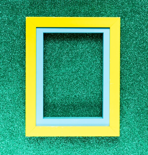 Geometric frame on green background