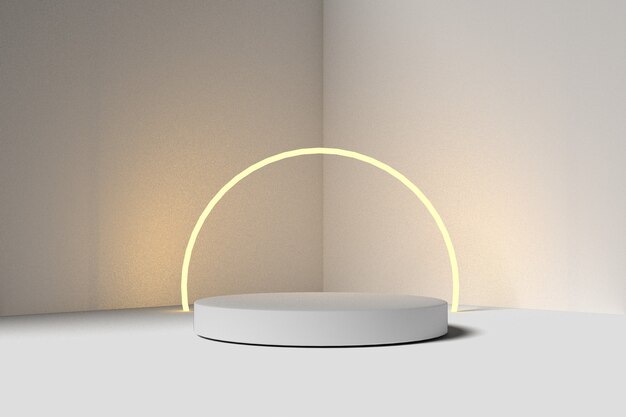 Geometric light podium 3d background