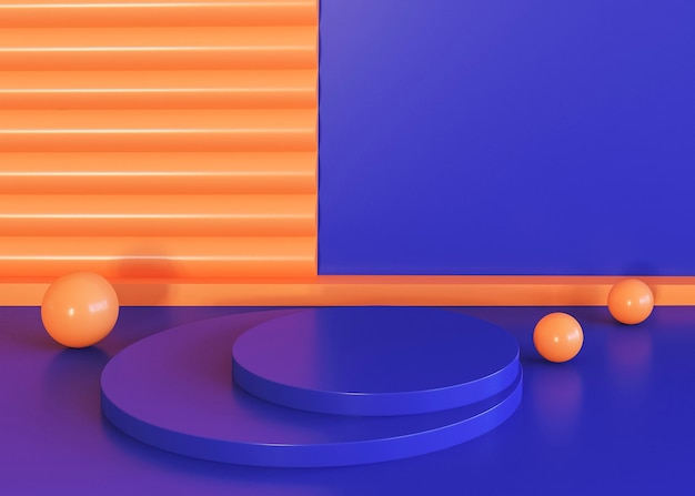 Геометрические фигуры фон в синих и оранжевых тонах