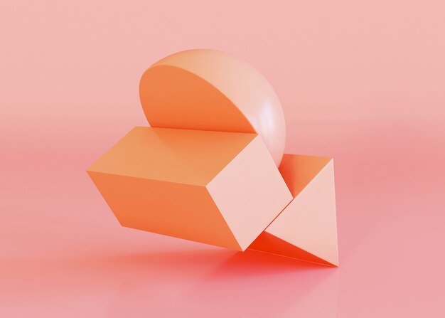 Geometric shapes background in orange tones