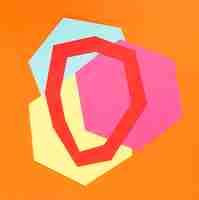 Free photo geometric shapes on orange background