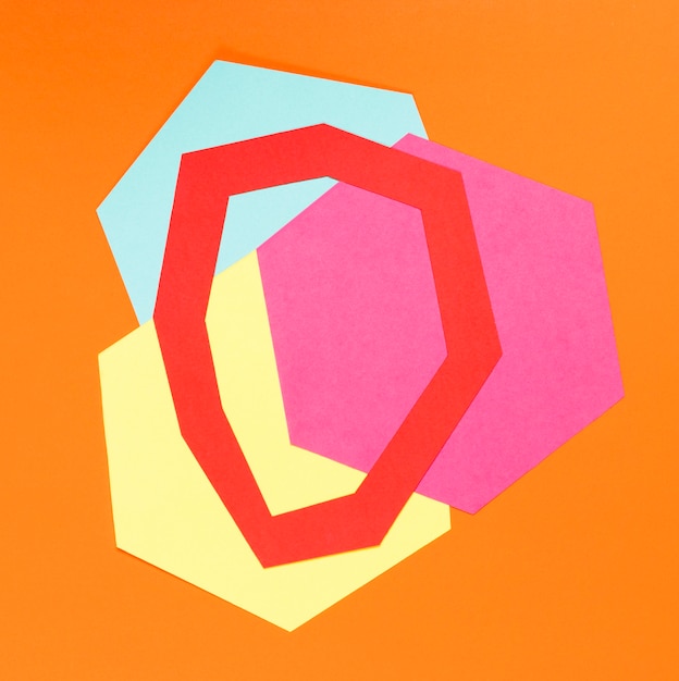 Geometric shapes on orange background