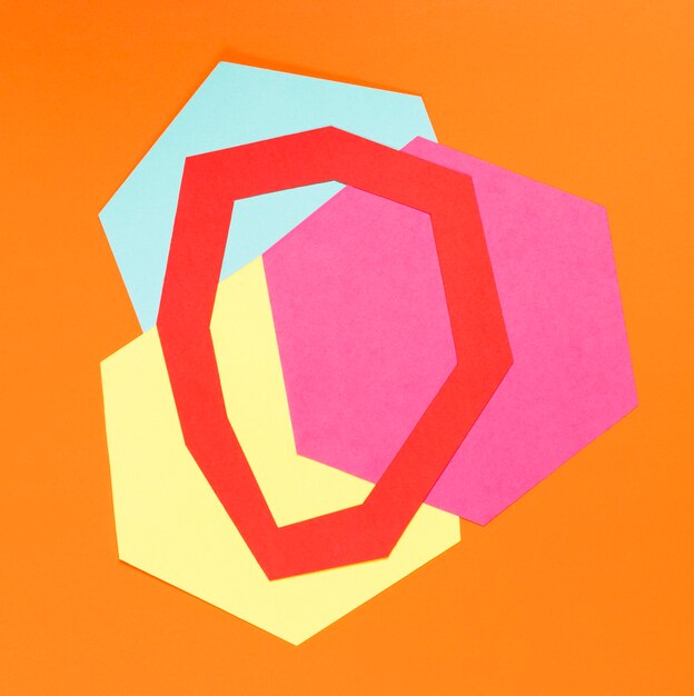 Geometric shapes on orange background