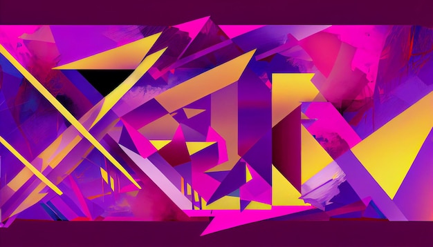 Geometric shapes in vibrant colors illuminate the night generative AI