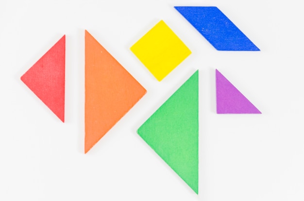 Geometric shapes with the colors of the pride flag