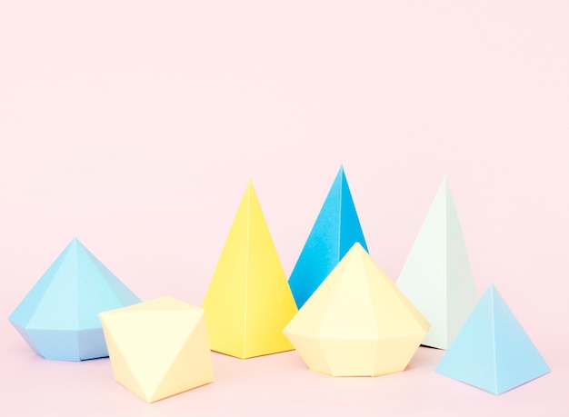 Free photo geometrical paper shape set