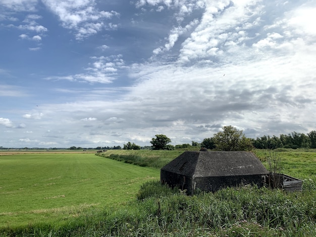 German bunker, casemate in Dutch landscape as part of a defense wall