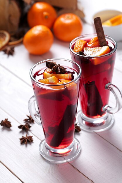 German Glühwein, also known as mulled wine or spiced wine